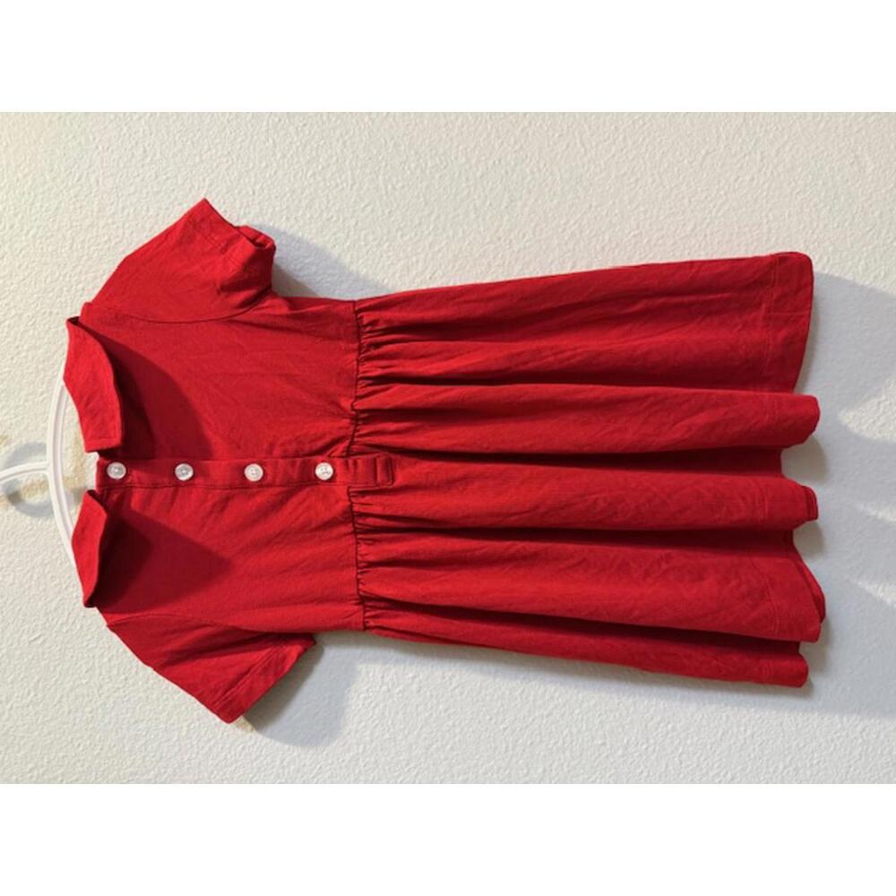 Kate Quinn Red Bamboo Peter Pan Collar Dress 18-24 - Picture 2 of 3